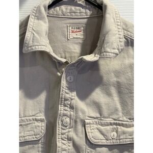Old Navy Workwear Mens Small LS Utility Shirt Natural Beige Canvas 848607-01